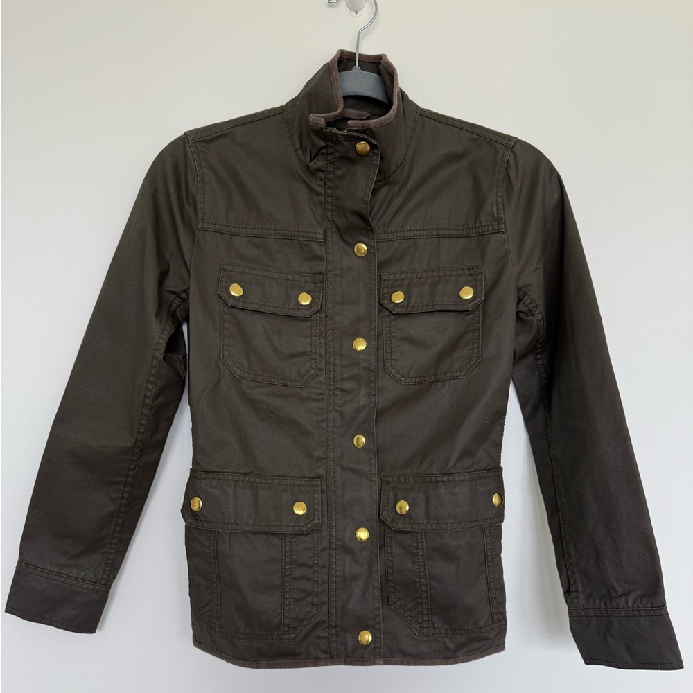 J. Crew Olive Utility Jacket with Gold Buttons - PXS